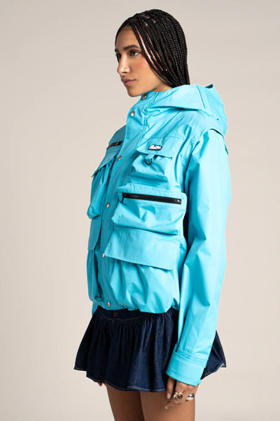 Saint Cyr - multi-pocket jacket - Flotte couleur turquoise #couleur_turquoise