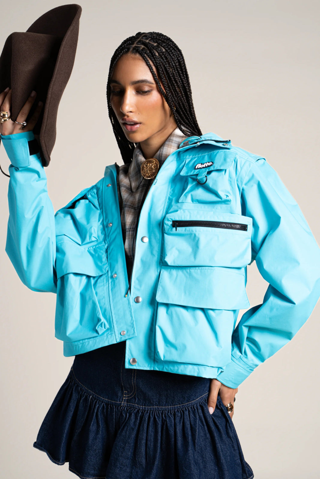 Saint Cyr - multi-pocket jacket - Flotte couleur turquoise #couleur_turquoise