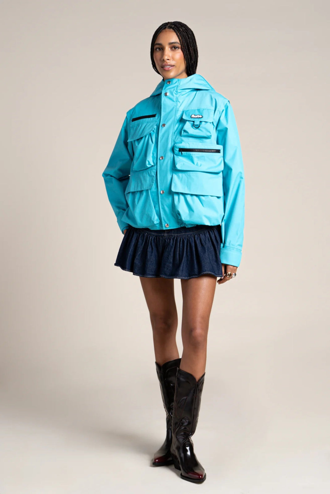 Saint Cyr - multi-pocket jacket - Flotte couleur turquoise #couleur_turquoise