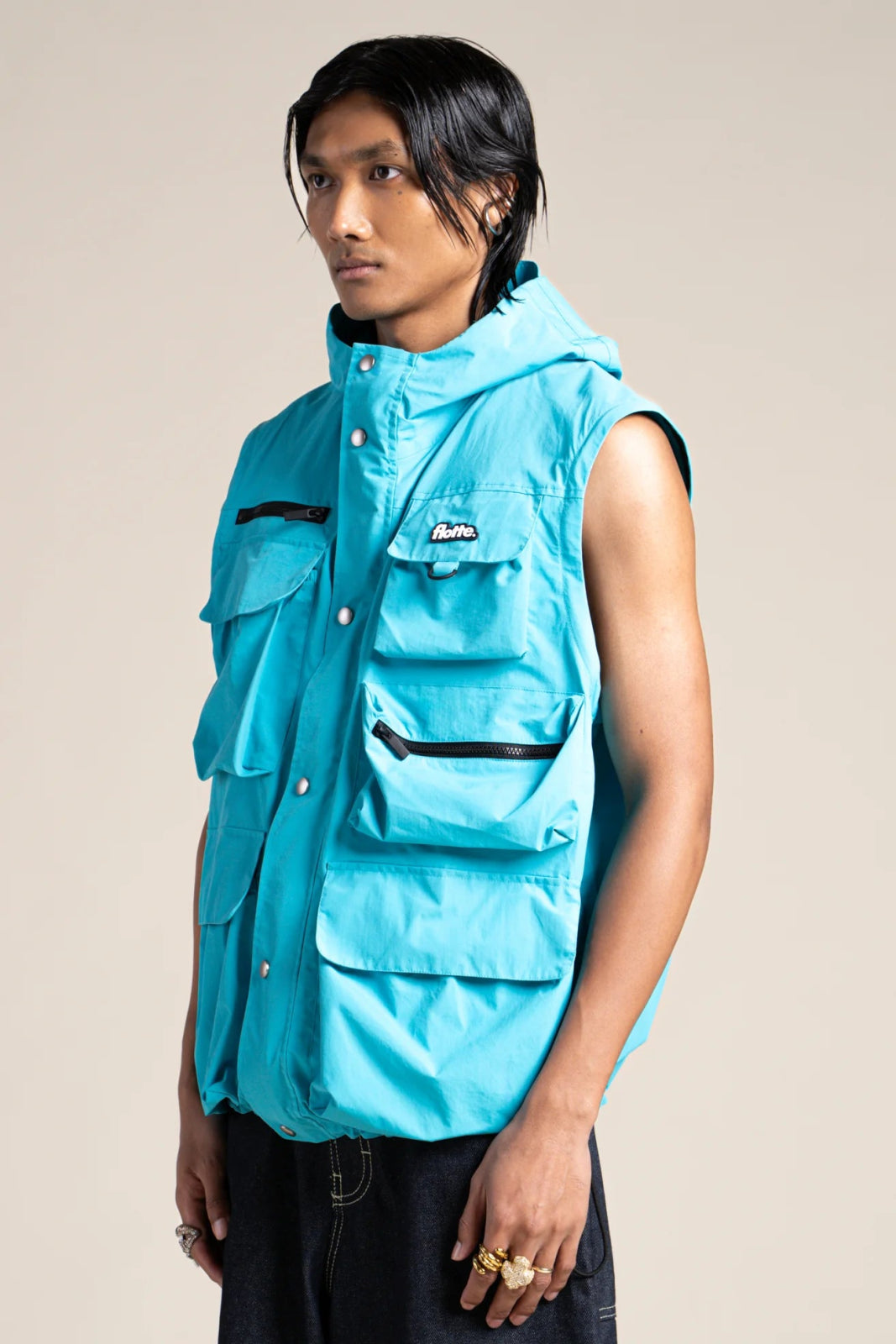 Saint Cyr - multi-pocket jacket - Flotte couleur turquoise #couleur_turquoise