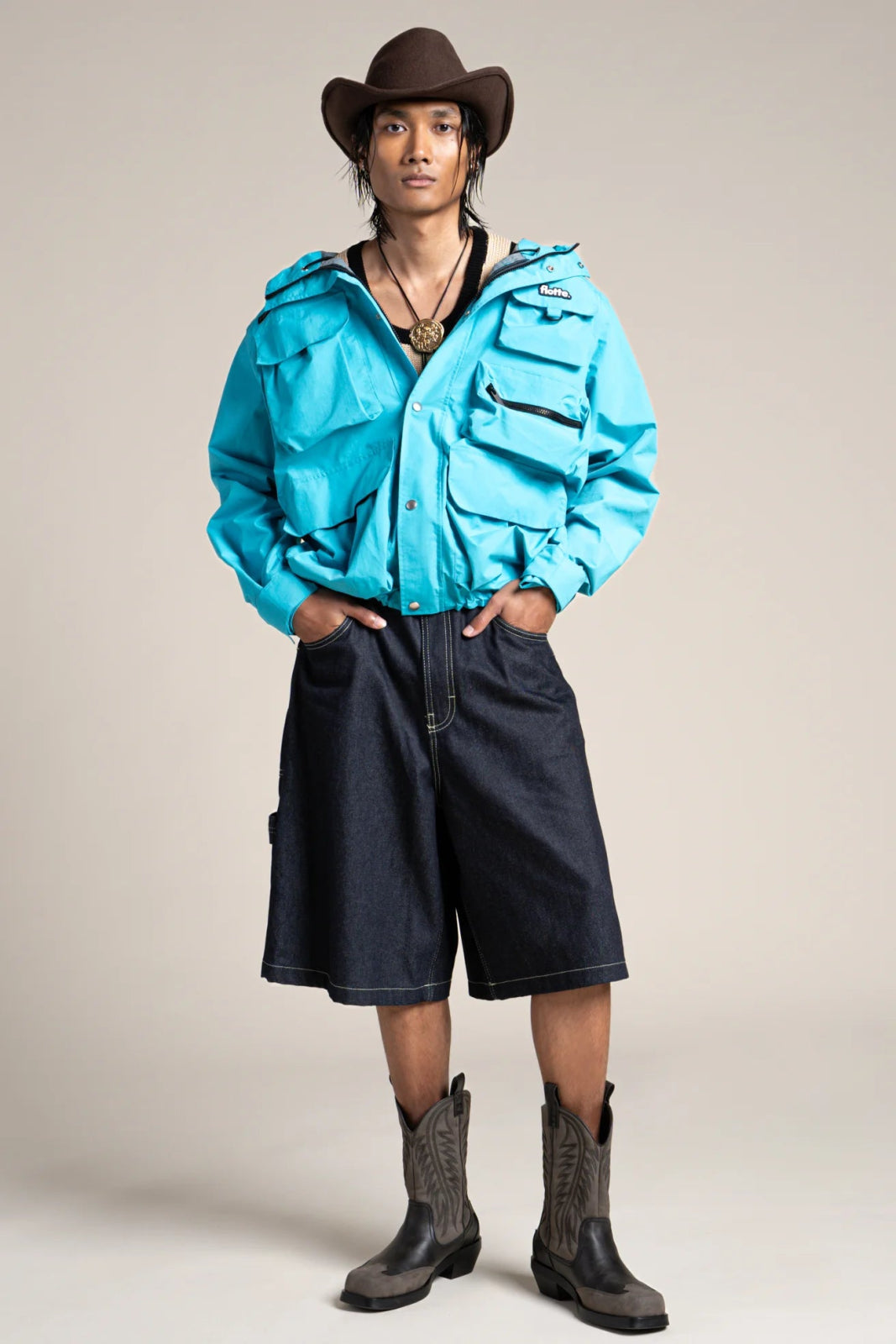 Saint Cyr - multi-pocket jacket - Flotte couleur turquoise #couleur_turquoise