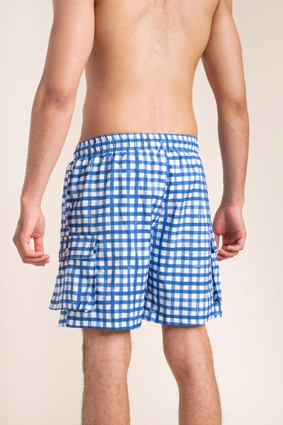 Saint Louis - Swimsuit shorts - Flotte #couleur_vichy-bleu