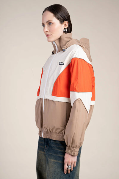 SAINT MARTIN waterproof jacket #couleur_sahara-tomate