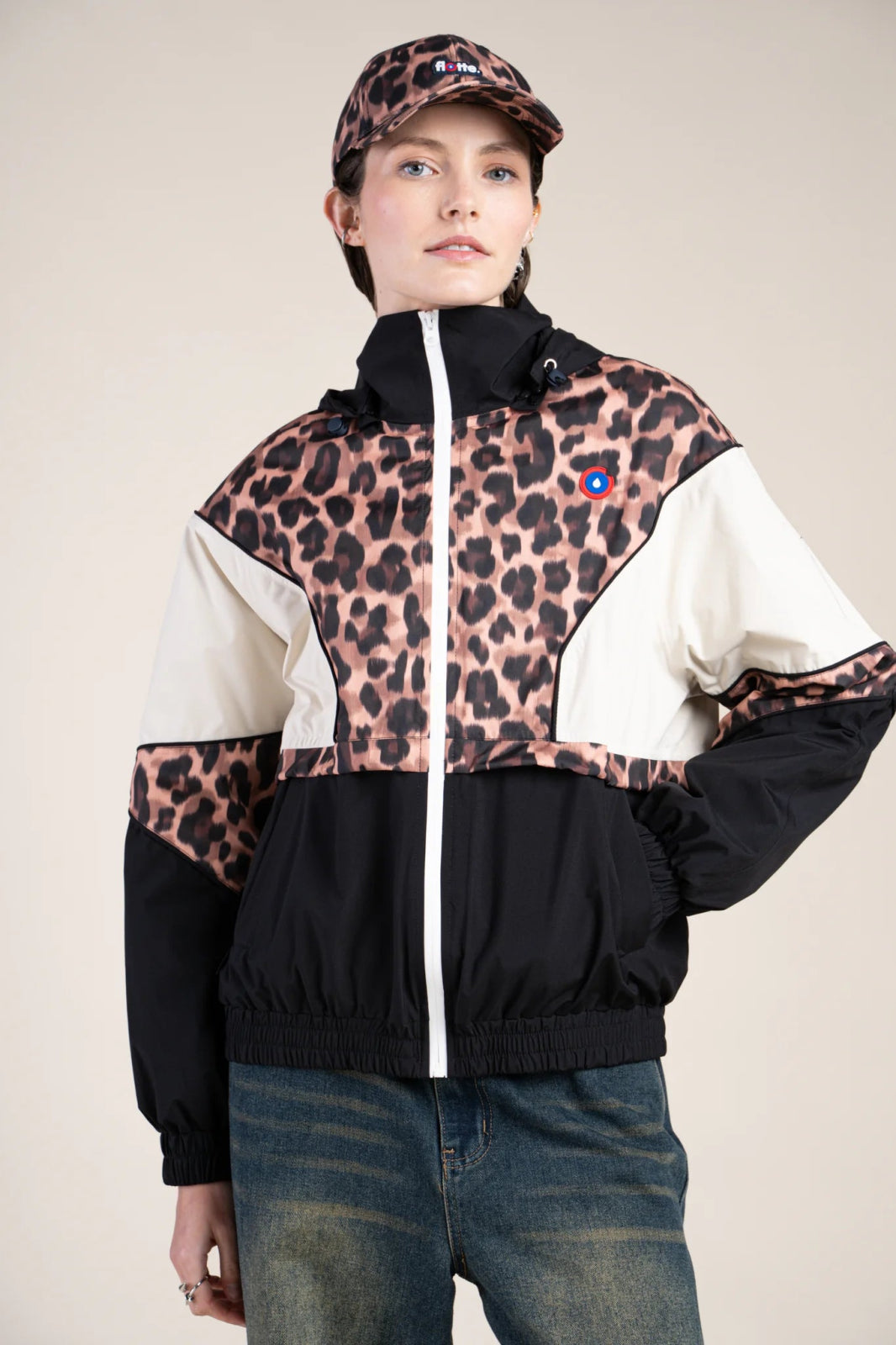 SAINT MARTIN waterproof jacket #couleur_new-leopard-Black