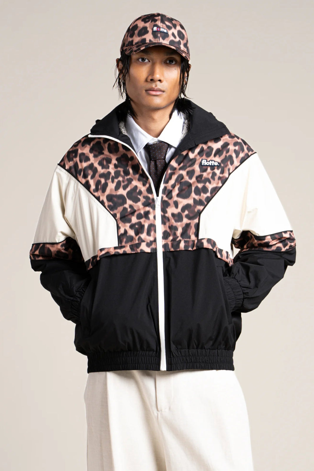 SAINT MARTIN waterproof jacket #couleur_new-leopard-Black