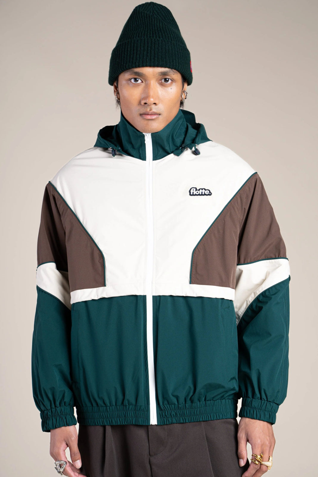 SAINT MARTIN waterproof jacket #couleur_sapin-chocolat