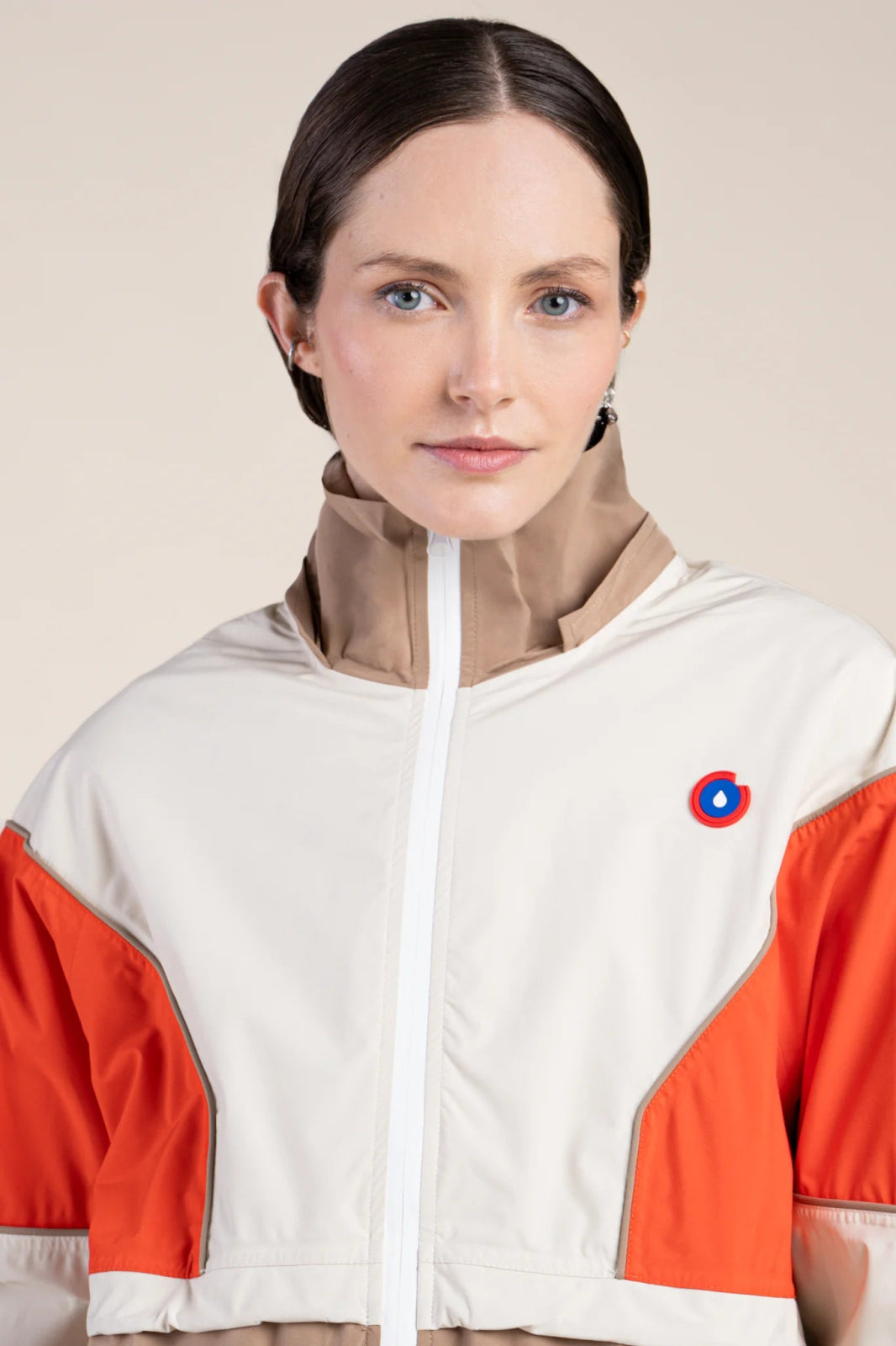 SAINT MARTIN waterproof jacket #couleur_sahara-tomate