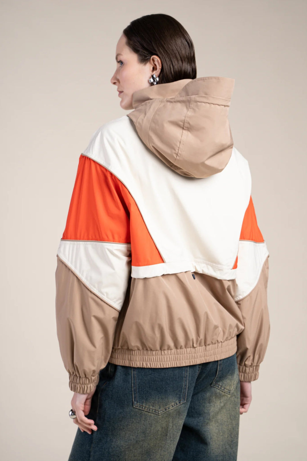 SAINT MARTIN waterproof jacket #couleur_sahara-tomate