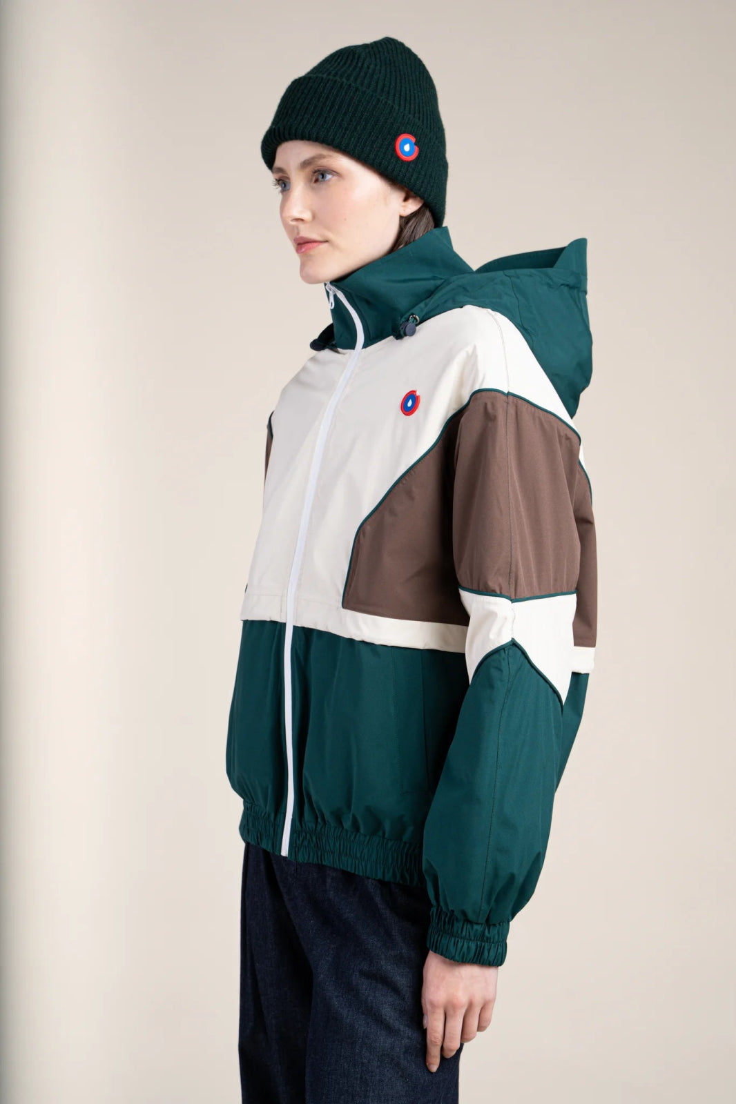 SAINT MARTIN waterproof jacket #couleur_sapin-chocolat