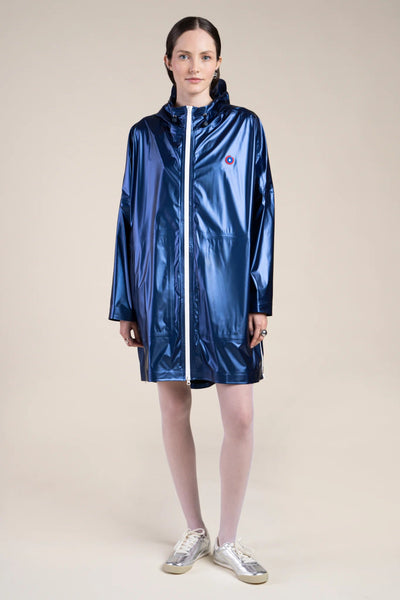 TRIOMPHE metallic rain cape #couleur_indigo