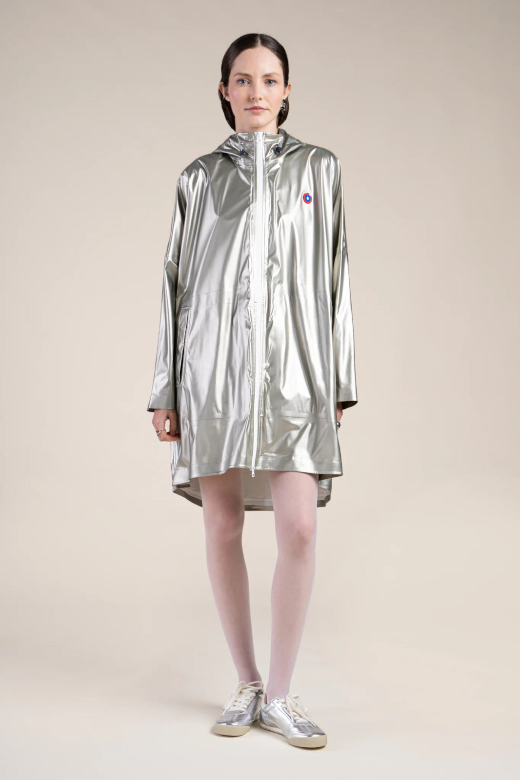 TRIOMPHE metallic rain cape #champagne_color