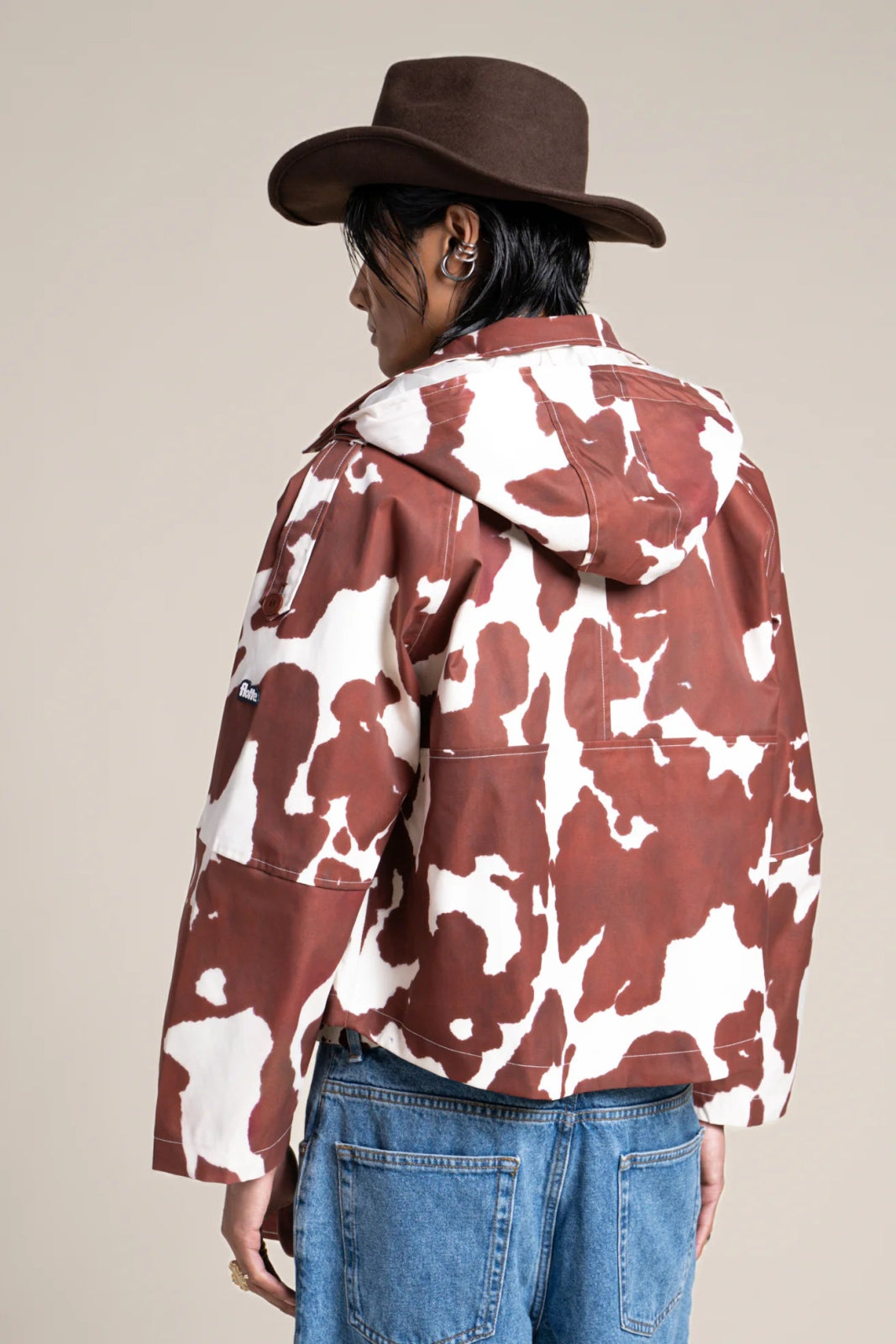 Tuileries - waterproof short trenchcoat - Flotte cow print color #couleur_cow