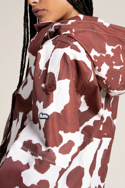 Tuileries - waterproof short trenchcoat - Flotte cow print color #couleur_cow