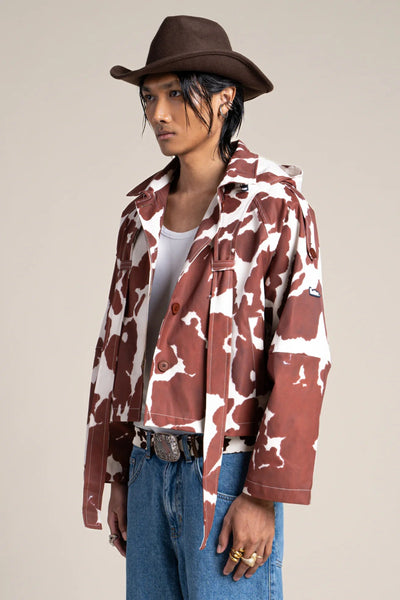 Tuileries - waterproof short trenchcoat - Flotte cow print color #couleur_cow