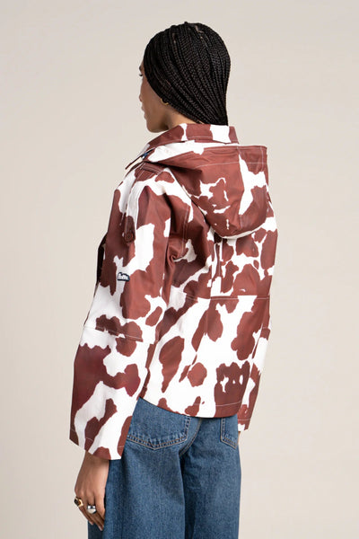 Tuileries - waterproof short trenchcoat - Flotte cow print color #couleur_cow