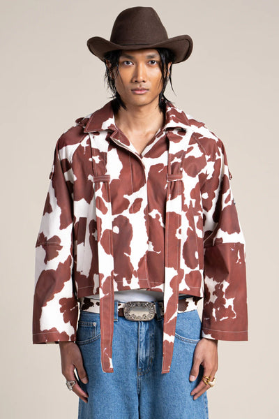 Tuileries - waterproof short trenchcoat - Flotte cow print color #couleur_cow