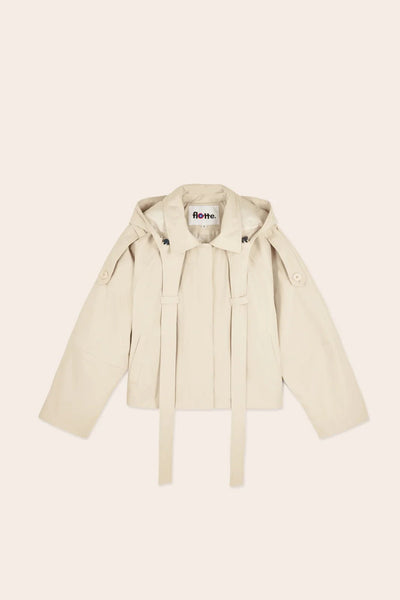 Tuileries - waterproof short trenchcoat - Flotte in chalk color