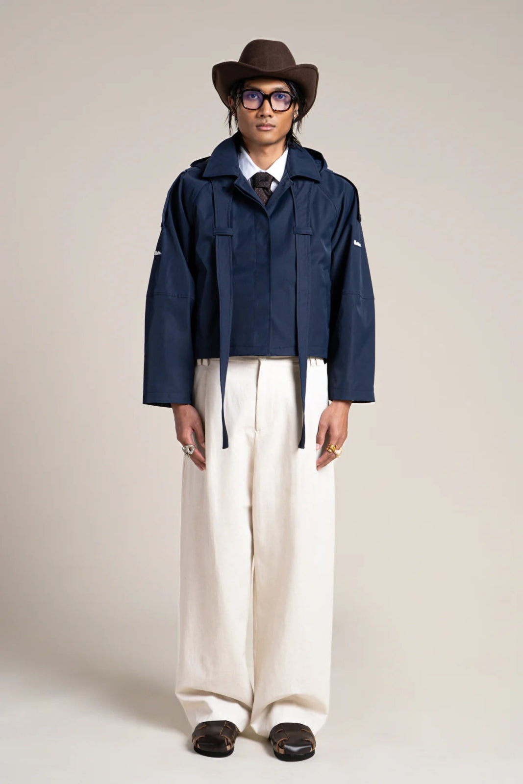 Tuileries - waterproof short trenchcoat - Flotte color indigo 