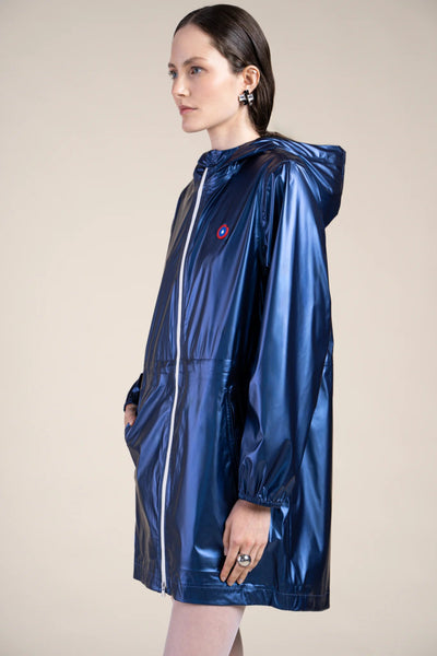 Metallic raincoat #couleur_indigo