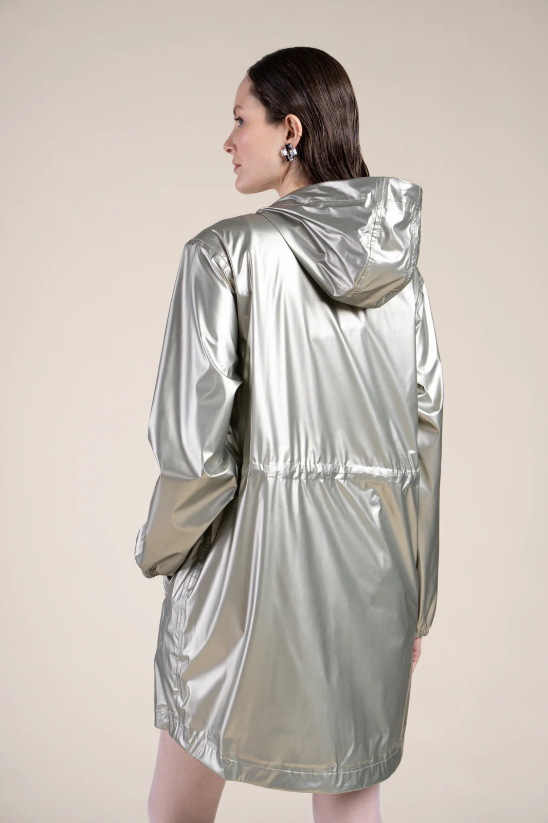 Metallic raincoat #champagne_color