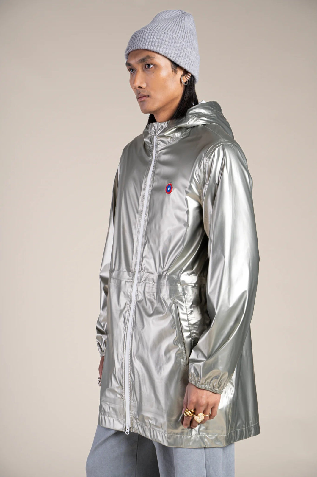 Metallic raincoat #champagne_color