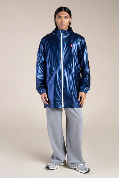 Metallic raincoat #couleur_indigo