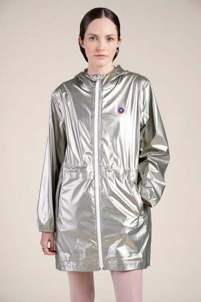 Metallic raincoat #champagne_color