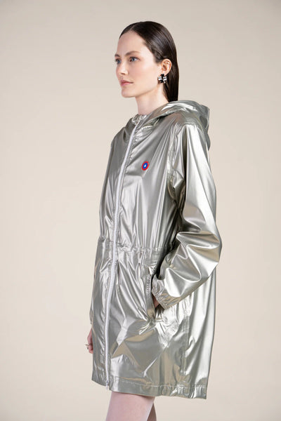 Metallic raincoat #champagne_color