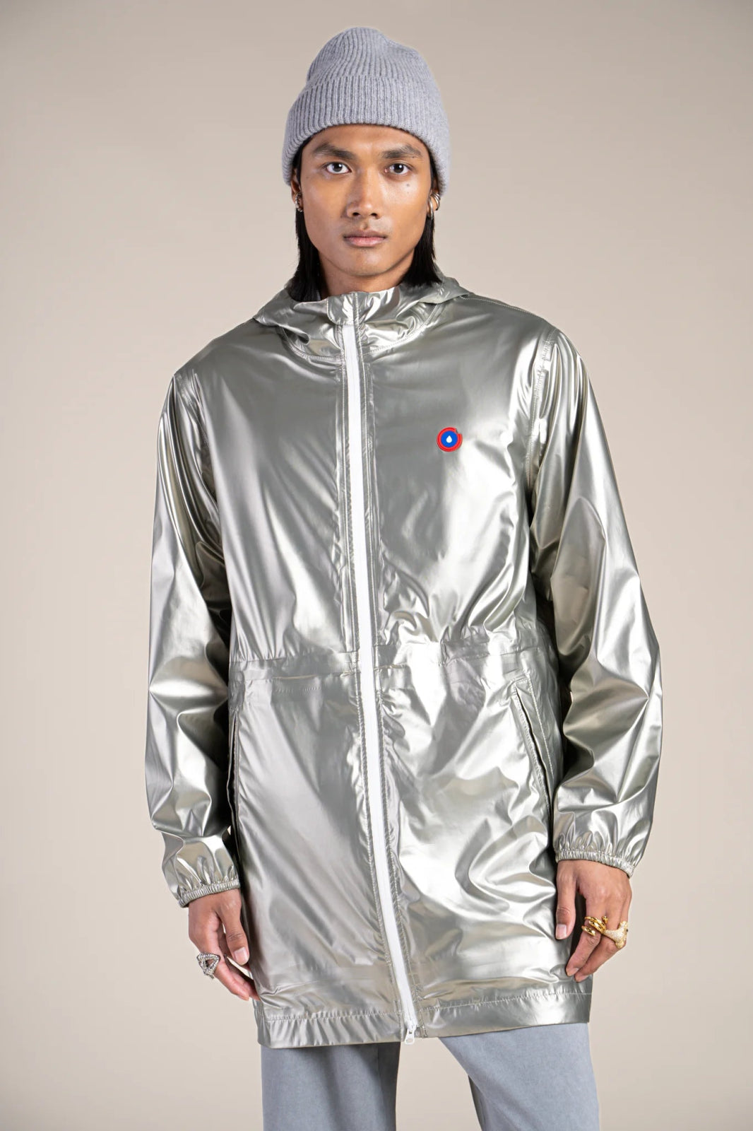 Metallic raincoat #champagne_color