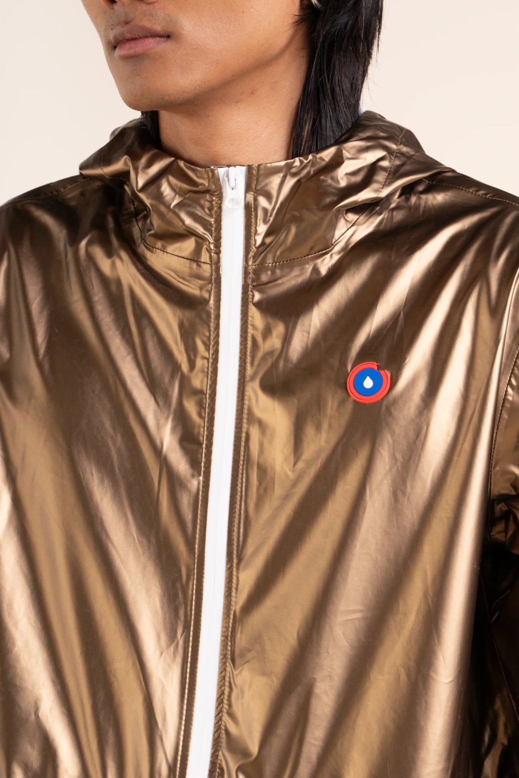 Amelot Gold - Long windbreaker - Flotte #couleur_gold