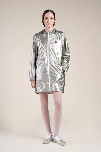 Metallic raincoat #champagne_color