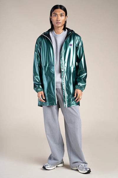 Metallic raincoat #couleur_sapin