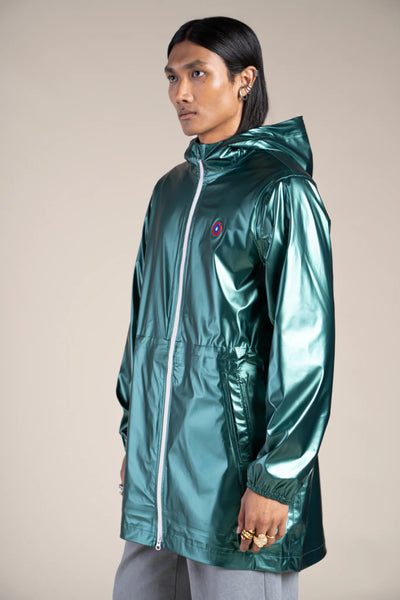 Metallic raincoat #couleur_sapin