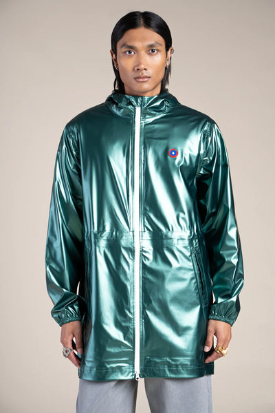 Metallic raincoat #couleur_sapin