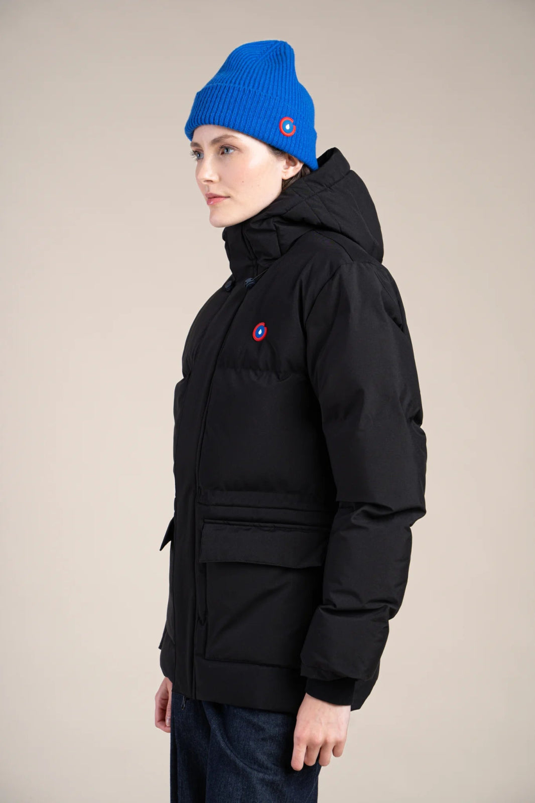 Waterproof mid-length down jacket - #couleur_ombre