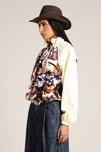 Vosges - Waterproof jacket crop-top effect iris flowers butter color #couleur_iris-butter