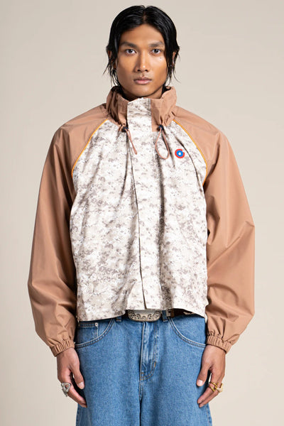 Vosges - Waterproof jacket crop-top effect pixel camo color cinnamon #couleur_cannelle-pixel-camo