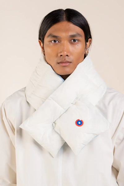 Alma reversible waterproof scarf #couleur_coquille-iceberg