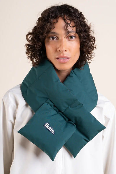 Alma reversible waterproof scarf #couleur_sapin-chocolat