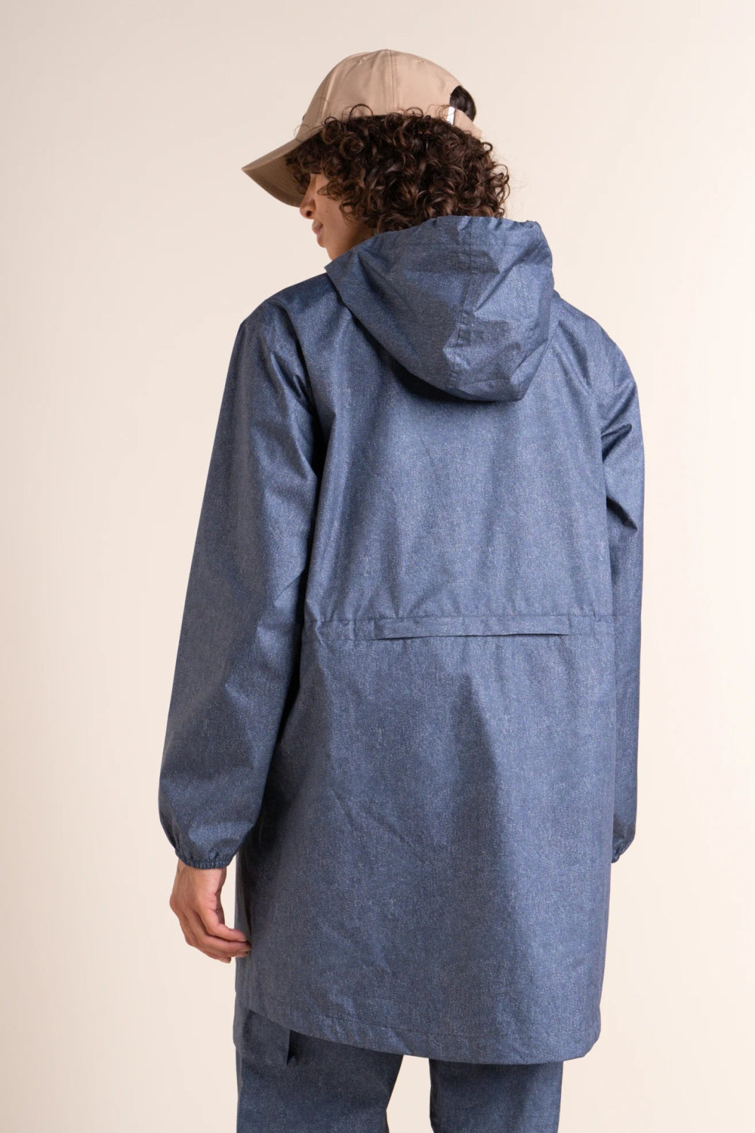 Amelot Printed - Long Raincoat - Flotte #couleur_denim