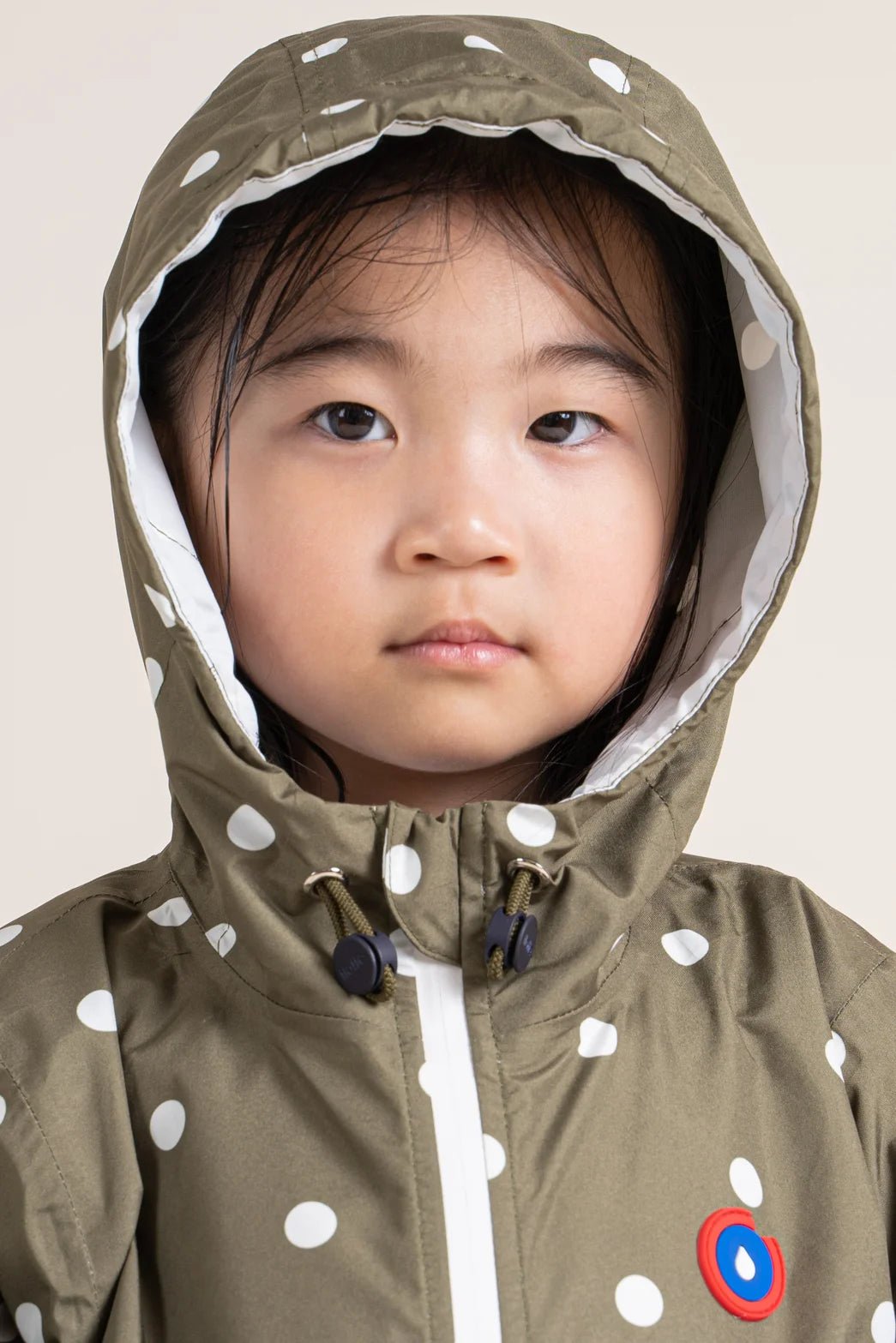 Bastille - Children's windbreaker raincoat - Flotte #couleur_pois-olive
