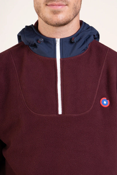 Belleville - Waterproof fleece hoodie - Flotte #plum_color