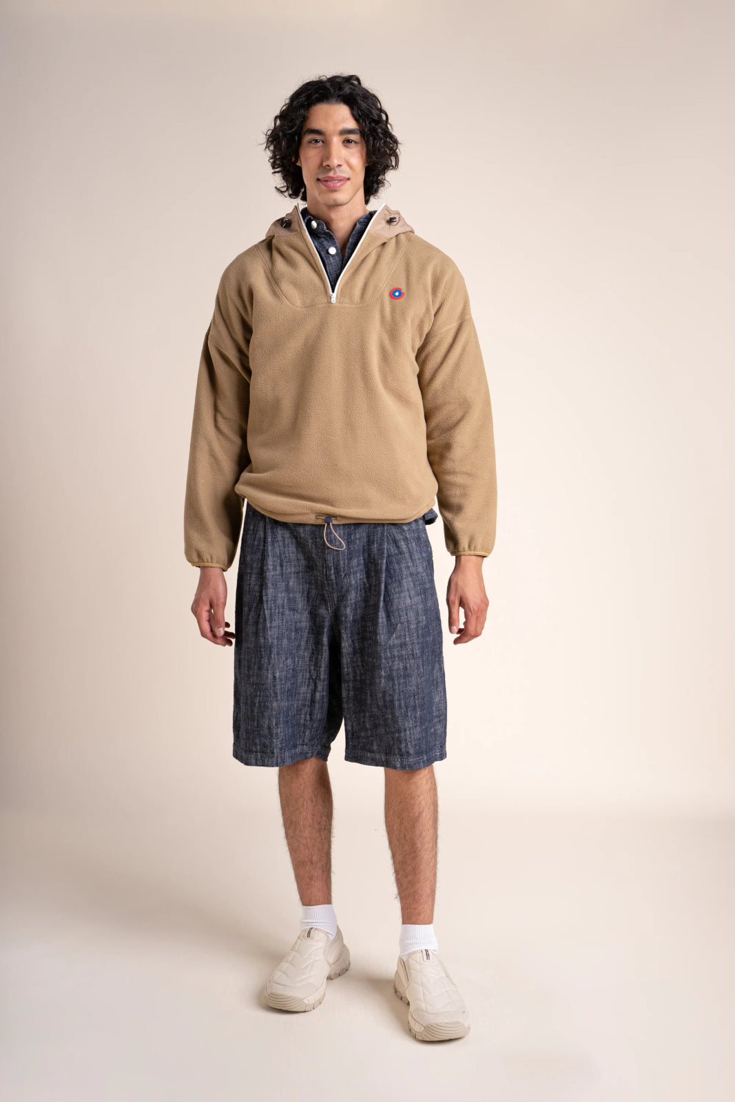 Belleville - Waterproof fleece hoodie - Flotte #couleur_sahara
