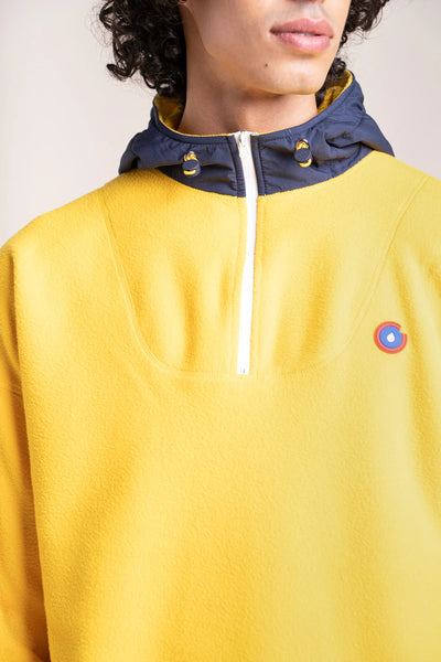 Belleville - Waterproof fleece hoodie - Flotte #couleur_citron