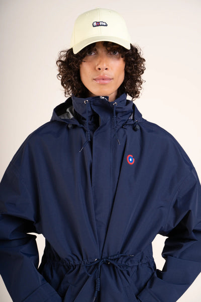 Caumartin - Long oversize waterproof jacket - Flotte #couleur_indigo