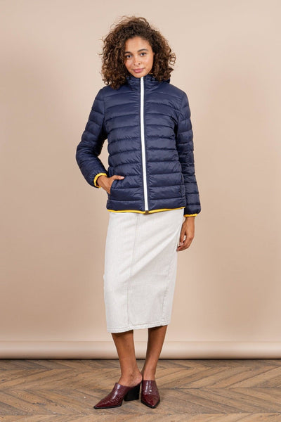 Charonne - Reversible down jacket - Flotte #couleur_citron-indigo