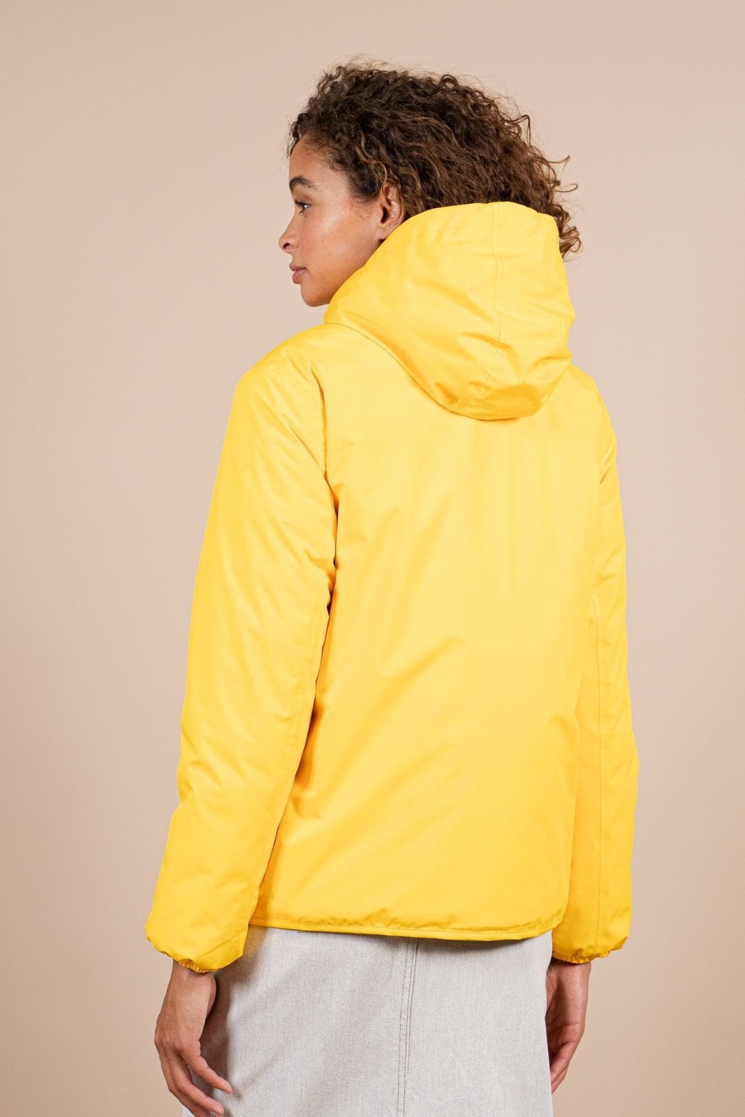 Charonne - Reversible down jacket - Flotte #couleur_citron-indigo