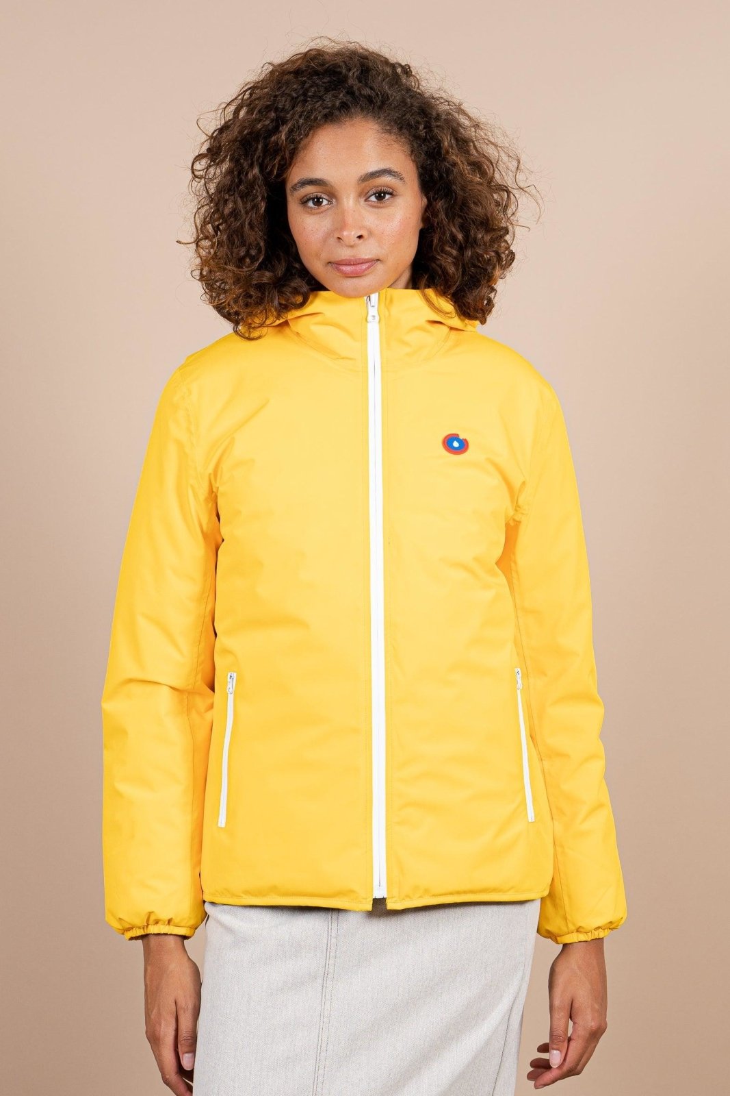 Charonne - Reversible down jacket - Flotte #couleur_citron-indigo