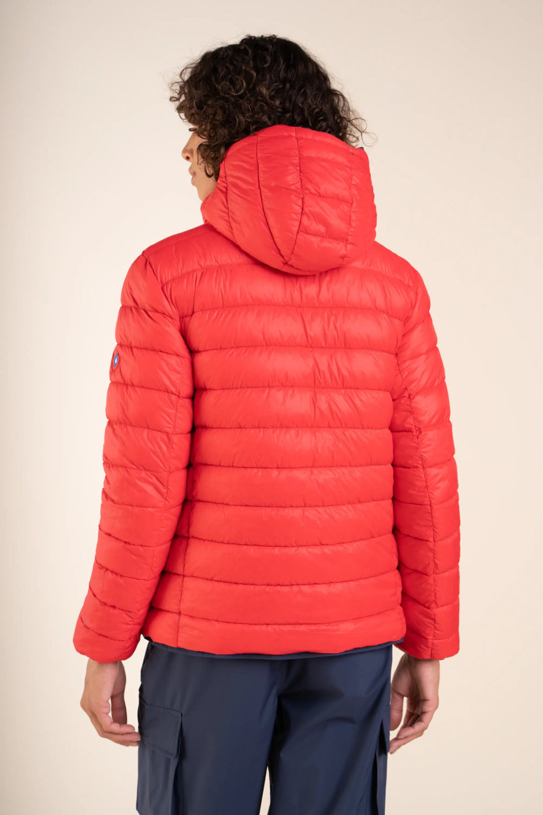 Charonne - Reversible down jacket - Flotte #couleur_indigo-rouge