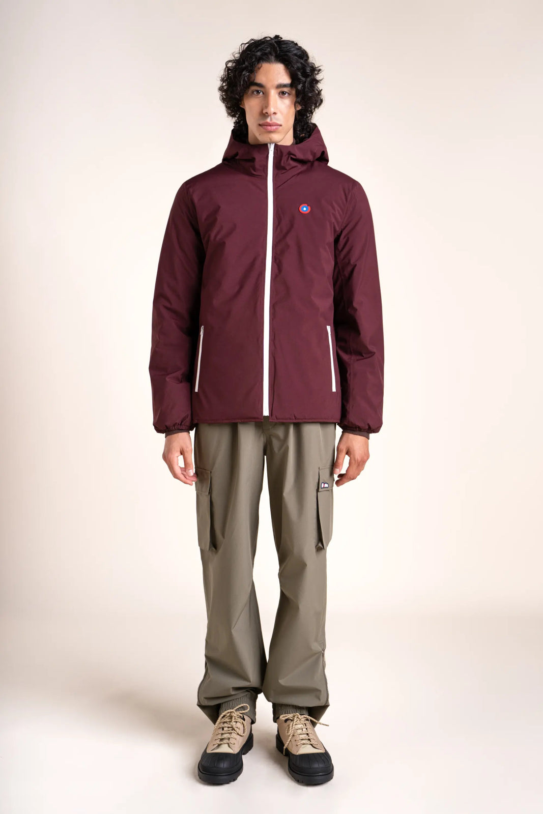 Charonne - Waterproof reversible down jacket - Flotte #couleur_prune-leopard